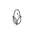Corn cobs with leaves outline icon
