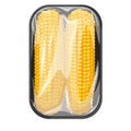 Corn Cobs in Plastic Tray Royalty Free Stock Photo