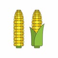 Corn cobs, thin line style