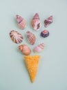 Corn cone with seashells