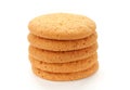 Corn cookies stack on white background Royalty Free Stock Photo