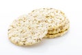 Corn crackers on the isolated white background. Royalty Free Stock Photo