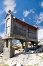 Corn cribs cabin, Portugal Royalty Free Stock Photo