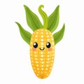 Corn cute image with eyes and smile