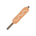 Corn dog flat style icon vector design Royalty Free Stock Photo