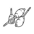 Corn Dogs Icon. Doodle Hand Drawn or Outline Icon Style