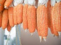 Corn dried gourd selling at the farm.