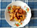 corn dumplings or Perkedel Jagung on the plate
