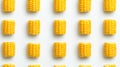 Corn in an even row of bright yellow kernels Royalty Free Stock Photo
