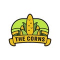 Corn farm field logo icon emblem badge illustration