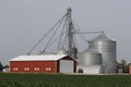 Corn farm and corn grain processing in the American Midwest. Corn can be processed into feed, fuel or consumer food products Royalty Free Stock Photo