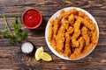 Corn flakes breaded chicken breast strips Royalty Free Stock Photo