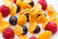 Corn flakes and fresh berries Royalty Free Stock Photo