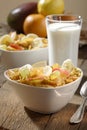 Corn flakes with fruits