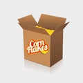 Corn flakes label on box