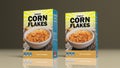 Corn flakes paper packages. 3d illustration Royalty Free Stock Photo
