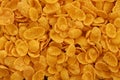 Corn flakes texture. Top view cornflake cereal box for morning breakfast Royalty Free Stock Photo