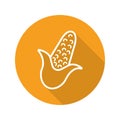 Corn flat linear long shadow icon