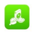 Corn flour icon green vector