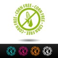 Corn free badge, logo, icon. Flat illustration on white background. Can be used business company. Royalty Free Stock Photo