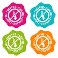 Corn free Badges on white background