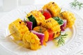 Corn grilled with vegetables. Royalty Free Stock Photo