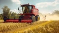Corn harvest on farmland. Generative AI
