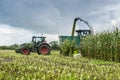 Corn harvest vehicles side view phase 1