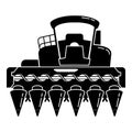 Corn harvester icon, simple style