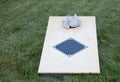 Corn hole boards with bags. Royalty Free Stock Photo