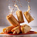 Corn husk wrapped tamales, traditional Mexican cuisine