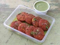 Corn kabab with chutney takeaway Royalty Free Stock Photo