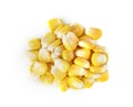 Corn kernels isolated on white background Royalty Free Stock Photo