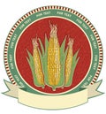 Corn label.Vector retro image