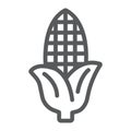 Corn line icon, farm and harvest, sweetcorn sign, vector graphics, a linear pattern on a white background.