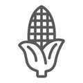 Corn line icon, farm and harvest, sweetcorn sign, vector graphics, a linear pattern on a white background. Royalty Free Stock Photo