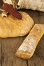 Corn loaf and baguette bread