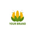 Simple flat three Corn logo icon agriculture symbol Royalty Free Stock Photo