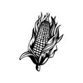 Corn logo Silhouette vector illustration Royalty Free Stock Photo