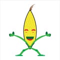 Corn mascot vector illustration template wed design emoticon