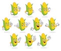 Corn mascot vector pack, Corn character set, vector of Corn Royalty Free Stock Photo