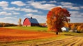 corn midwest farm in autumn Royalty Free Stock Photo