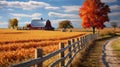 corn midwest farm in fall