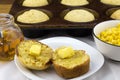 Corn muffins with butter