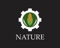 Corn nature industry logo vector illustration