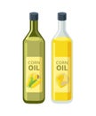 Corn oil bottles -vector illustration in flat design isolated on white background Royalty Free Stock Photo