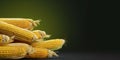 Corn organic vegetable for cooking copy space blurred background