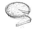 Corn pie sketch hand drawn food Restaurant business concept Royalty Free Stock Photo