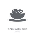 Corn with Pine icon. Trendy Corn with Pine logo concept on white