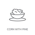 Corn with Pine linear icon. Modern outline Corn with Pine logo c